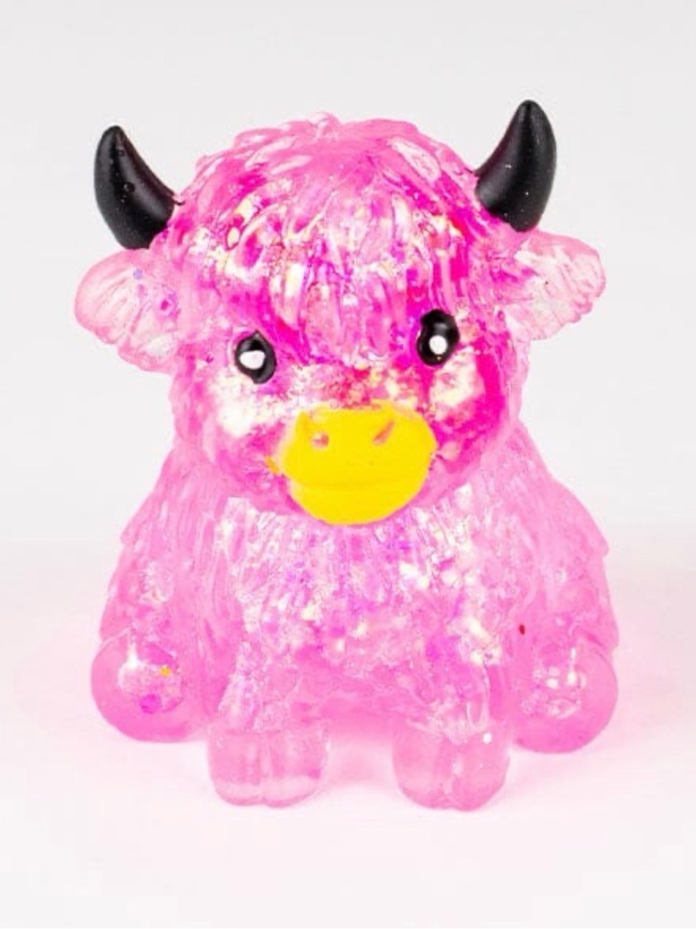 Sugah-Mals Glitter Cows Sugar Stress Ball Squishy Fidget Toy (1pc) in Pink